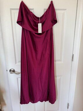 sangria black lace dress Mirela Black Lace Panel Satin Maxi Dress, S / Black main image 1